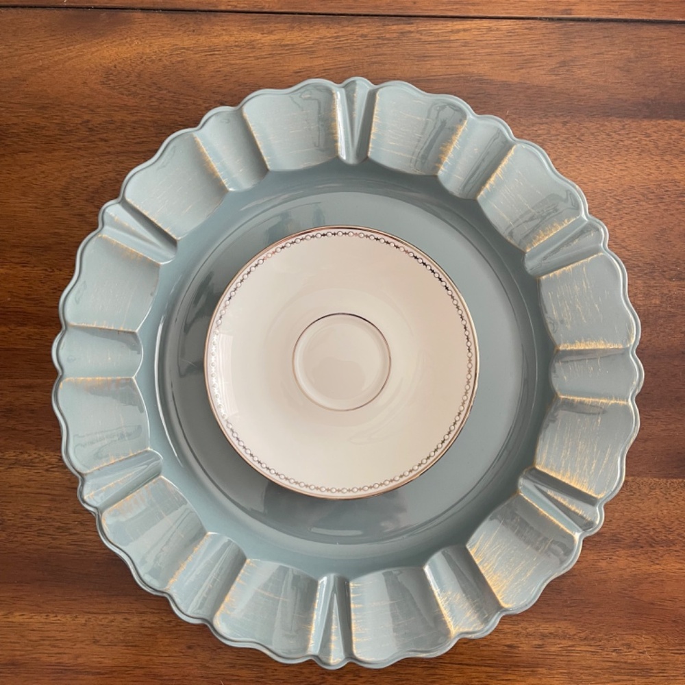 Saucer plates Set of 1, 2 3 or 4 Pearl Platinum by Lenox